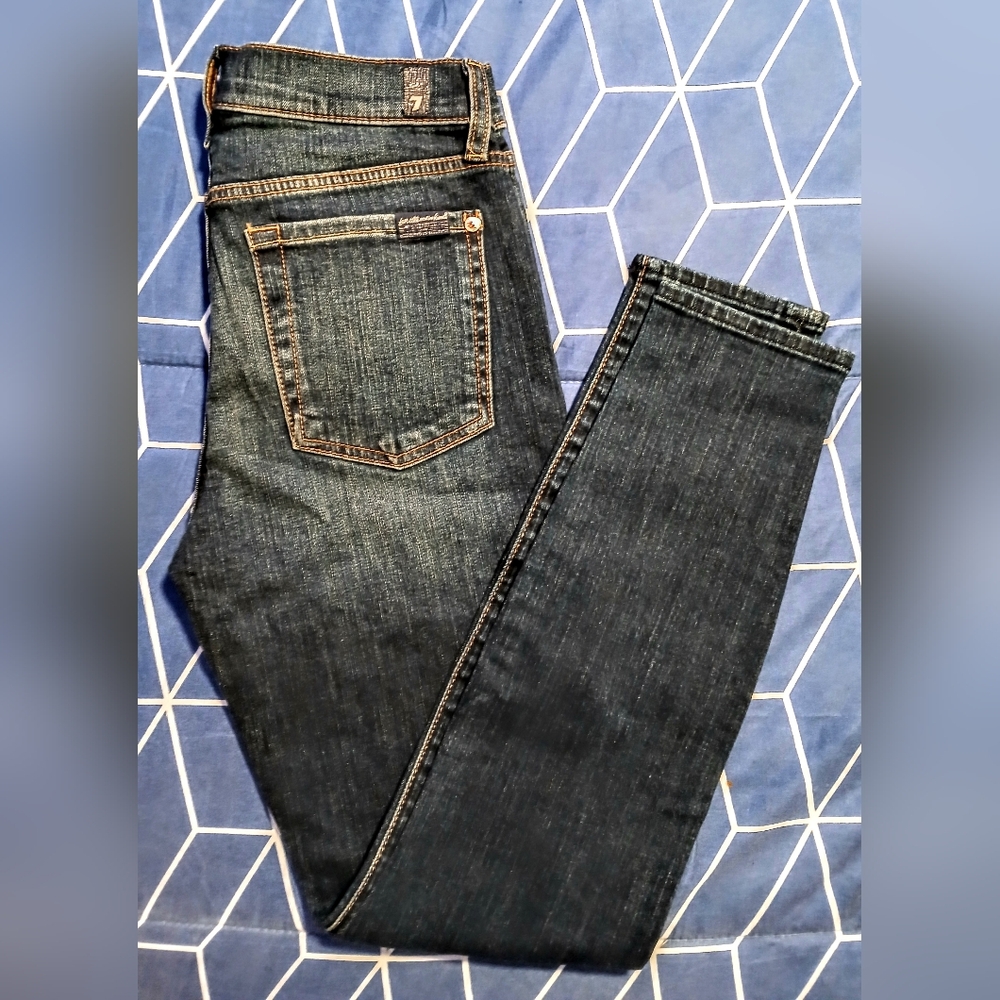 7 for all mankind b(air) authentic denim ankle skinny jeans size 28
